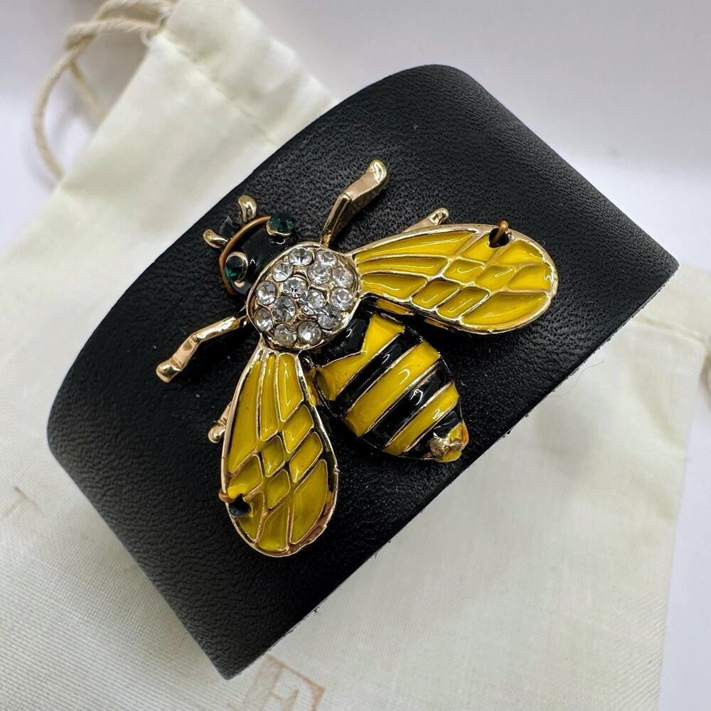 Made In The Deep South Vintage Upcycled Bee Leather Bracelet Boutique Artisian